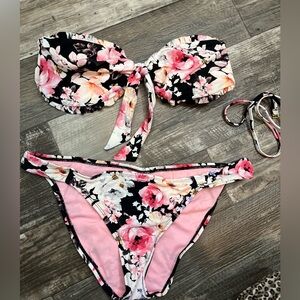 Pink floral bikini